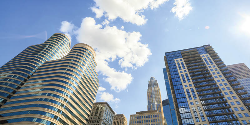 Low angle of a Minnesota skyline.